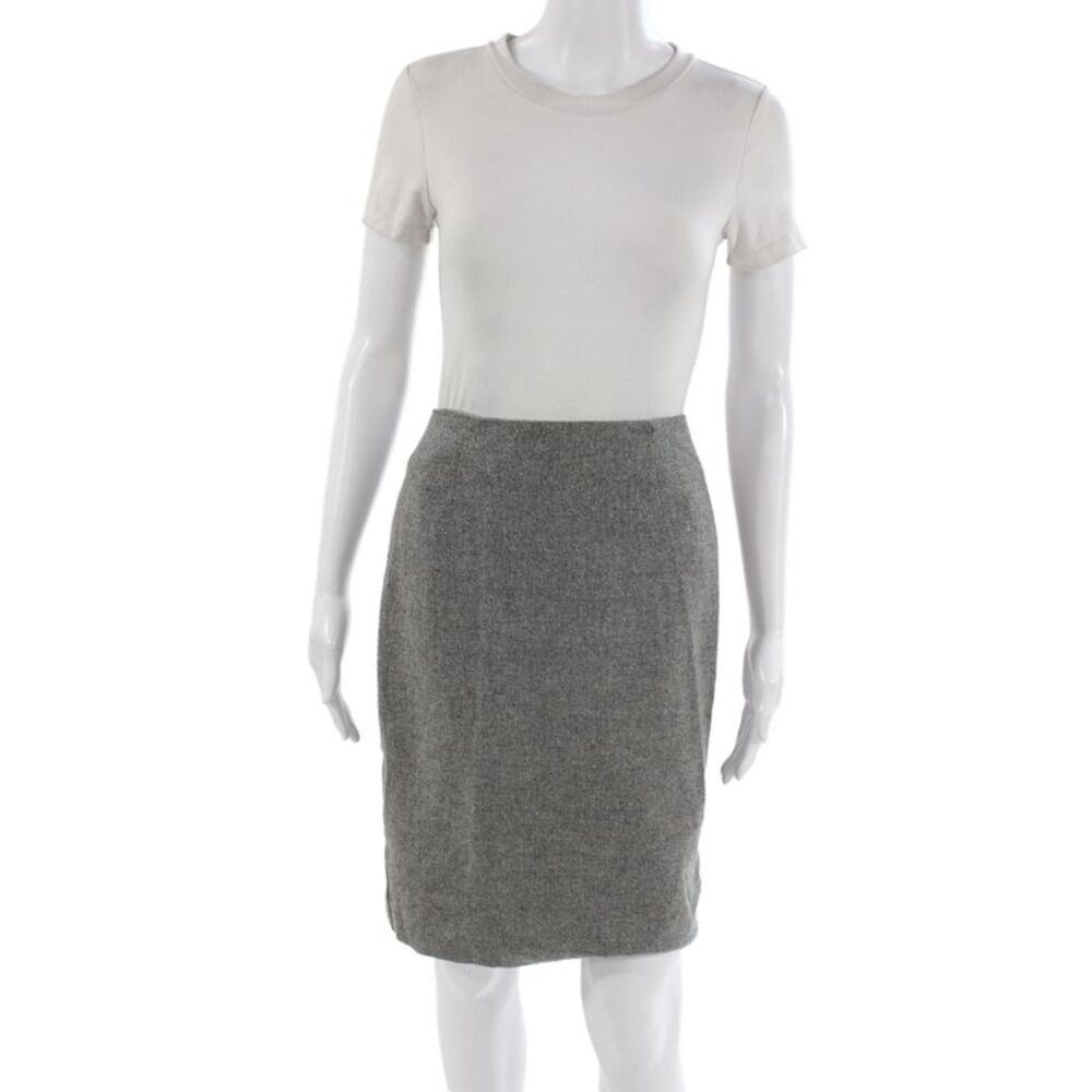 Intermix Womens Straight Pencil Mini Wool Herringbone Skirt Size S